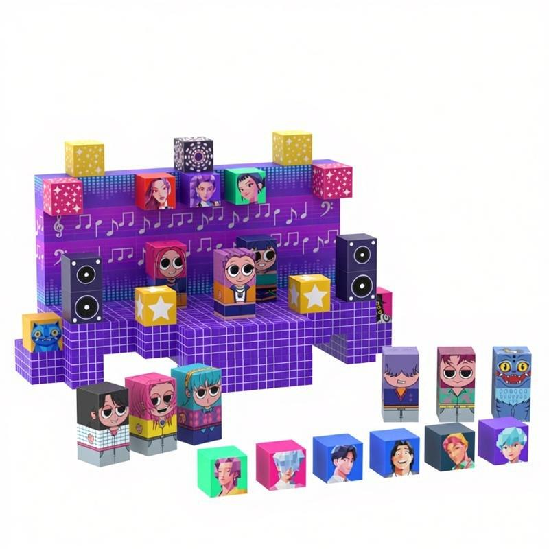 K-Pop Hunter Girl Team Magnetic Building Blocks, Magnetized Construction Set, Fun and Educational Toy for Kids, Perfect Gift Idea