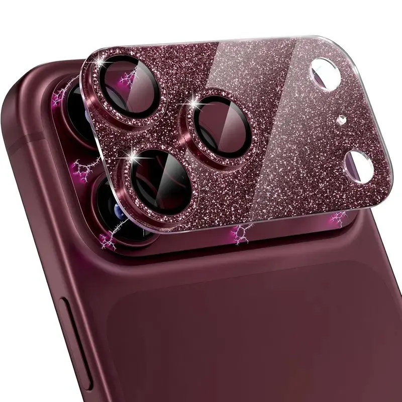 2 Pack Camera Lens Protectors for iPhone 18 Pro Max/18 Pro/17 Pro Max/17 Pro Metal Frame, 9H+ Tempered Glass, Full Coverage