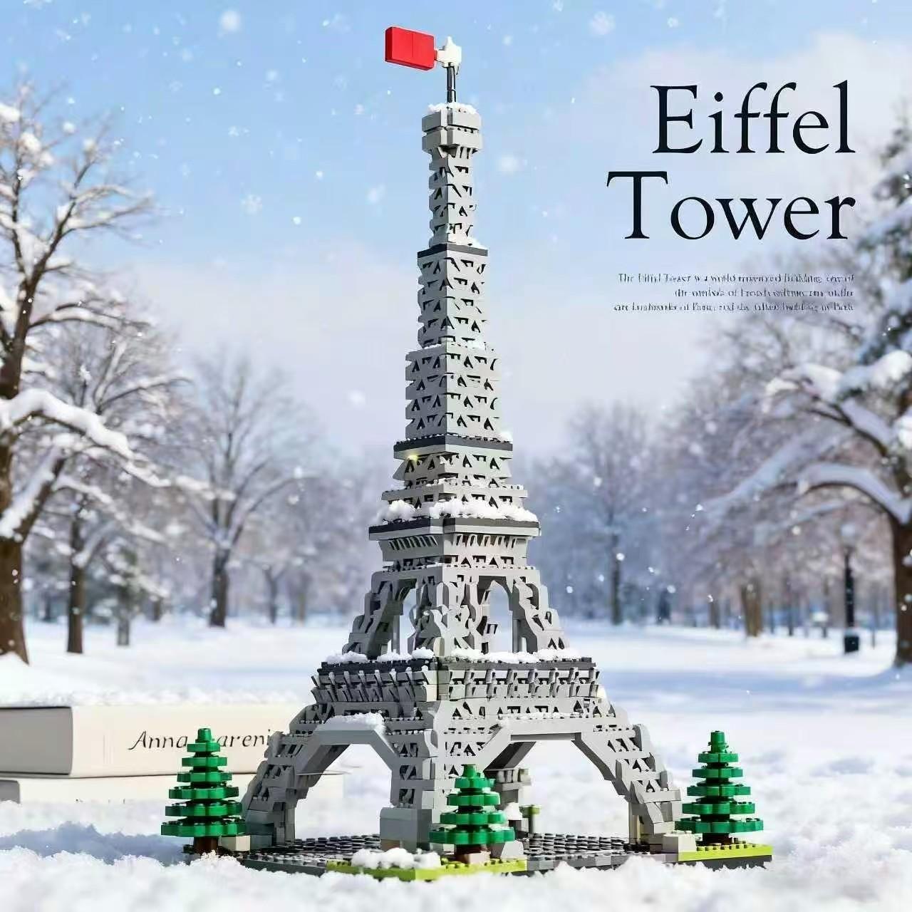 1875pcs Eiffel Tower Micro Particle Building Blocks Set, Collectible Model Kit, Halloween Christmas Thanksgiving Gift, No Light Included