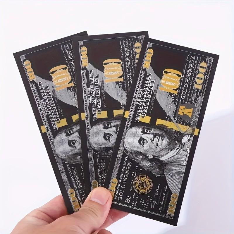 2pcs Golden Foil $100 Plastic Banknote, New Design, Ideal for Collectors & Decorative Use, High-Quality Material