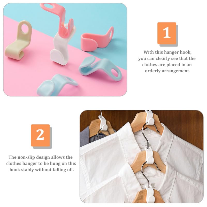 Clothes Hanger Connector Hooks, Plastic Hooks Cascading Hanger Hooks Hanger Extender Clips for Heavy Duty Hangers Space Saving and Clothes Closet Wardrobe Organizer - Blend Color wood drying tools Hanging Wooden