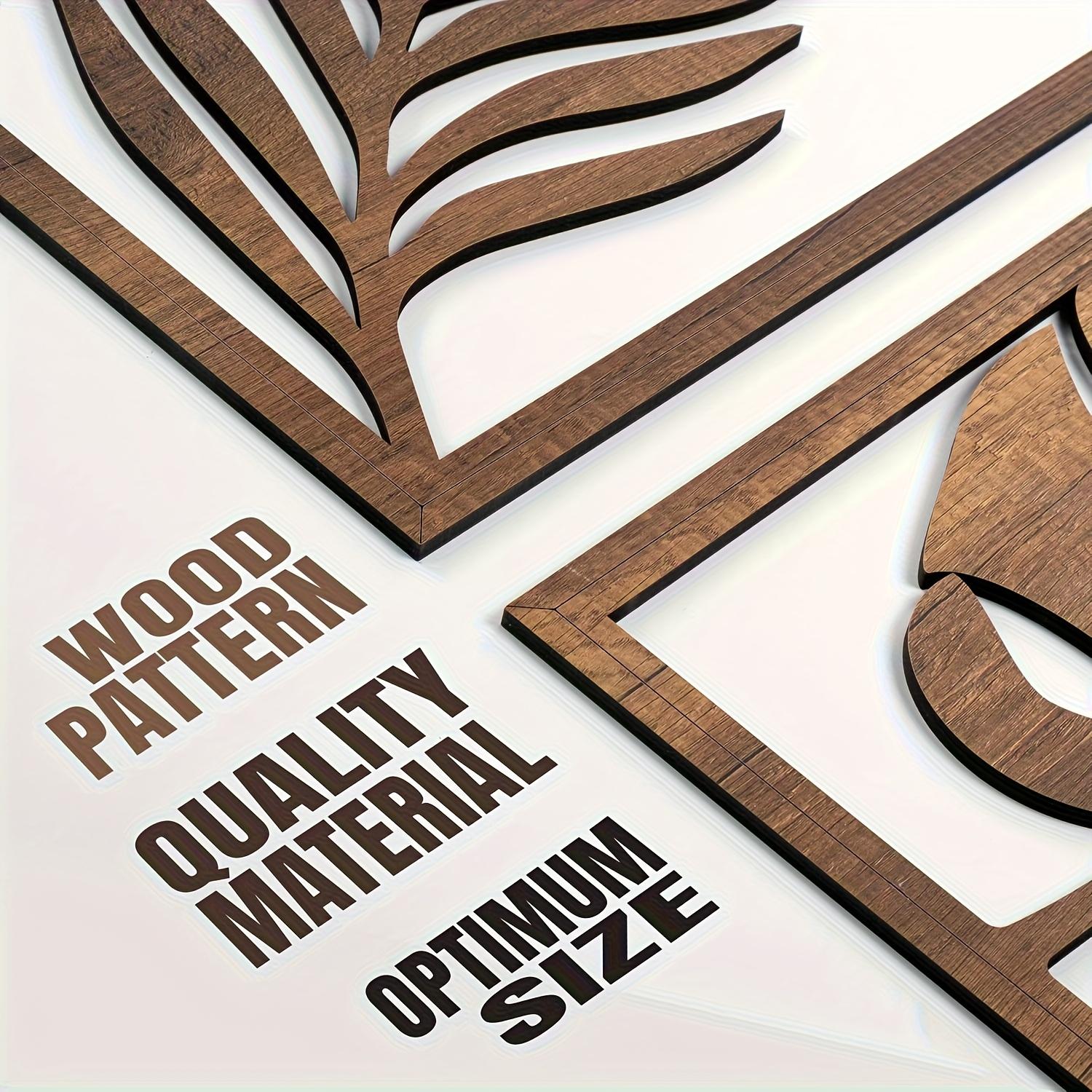 Rustic Wall Sculpture Set 3 Piece Home Decor Large Wall Art Living Room Bedroom Office Easy Installation Leaf Design