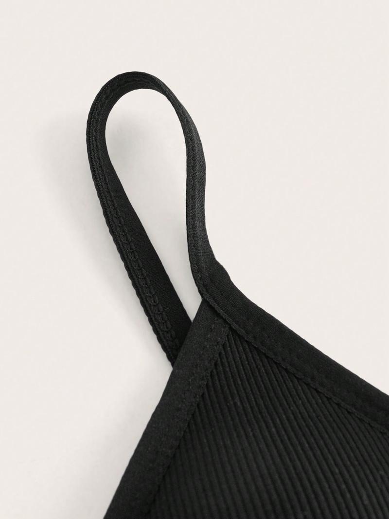 Seamless Comfortable V Neck Women's Bra with Thin Straps, No padding，Inner double-layer fabric and Backless Design,Suitable for Daily Casual  Wear,Women's Ribbed Underwear,All Seasons, Seamless Wireless Bra