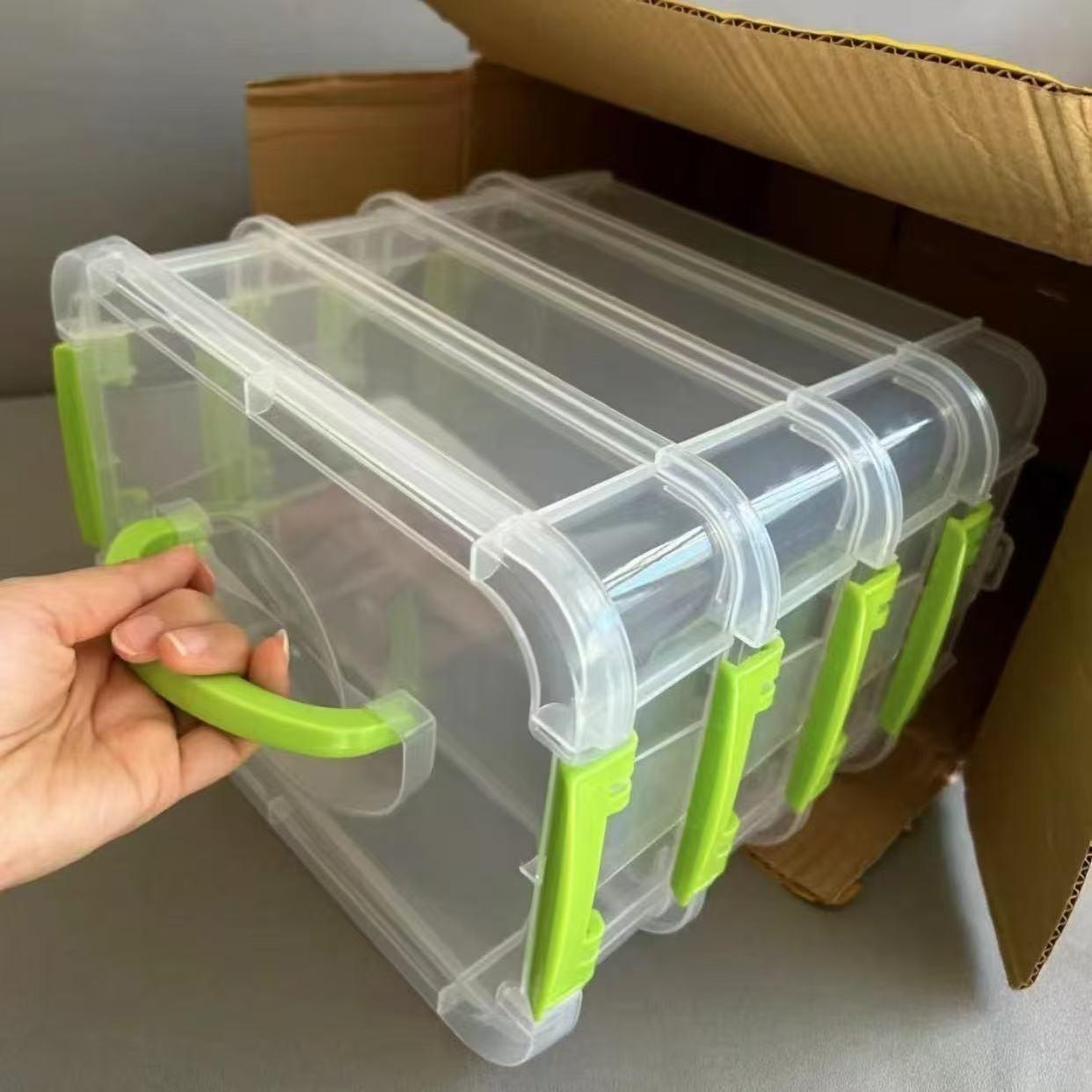 Portable Desktop Organizer Box, Stackable Toy Storage Shelf, Multi-Compartment Storage Bin, Desk Organization Solution