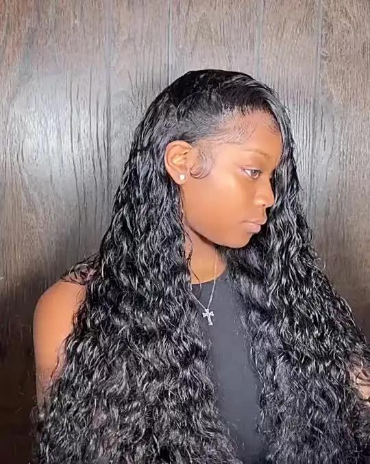 Bling Hair Deep Wave Lace Front Wig 13x4 13x6 HD Lace Frontal Human Hair Wigs 180% Density Nature Color For Women