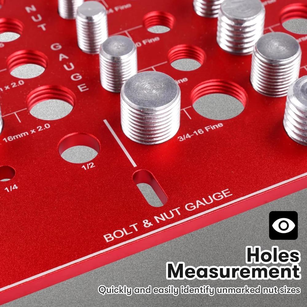 34-Piece Professional Metric & Imperial Thread Gauge Set, Precision Pitch Measuring Tool, Portable Caliper for Mechanical Repairs, Nut & Bolt Identifier, Durable Thread Inspector for DIY & Automotive Use