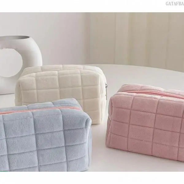 Suede Makeup Bag, Large Capacity Portable Storage Pouch, Elegant High Appearance Travel Cosmetic Organizer