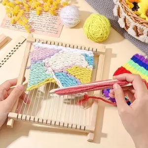 1set/pack Wooden Weaving Loom Tapestry Loom Weaving Kit Weaving Board Loom Tapestry Hand- Knitted Machine DIY Fashion Wooden Loom Wooden Handloom Small Crafts Set