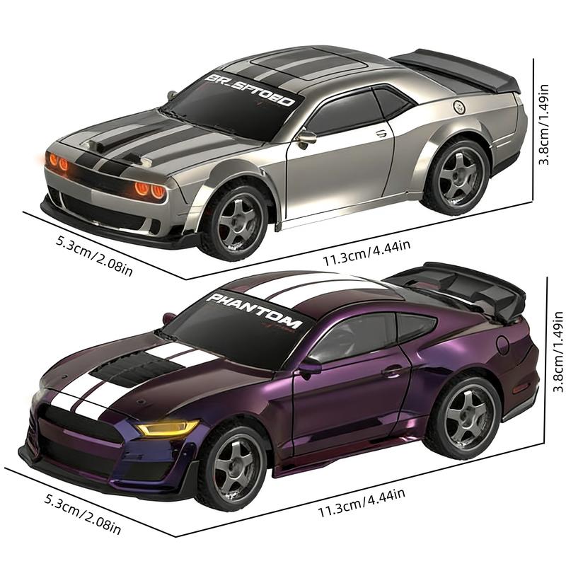 1:43 American Muscle RC Drift Car, RC Cars, Abs Alloy Precision Structure, 7 Color Lights, Type-C Charging, 30-Minute Battery Life, Ages 8+
