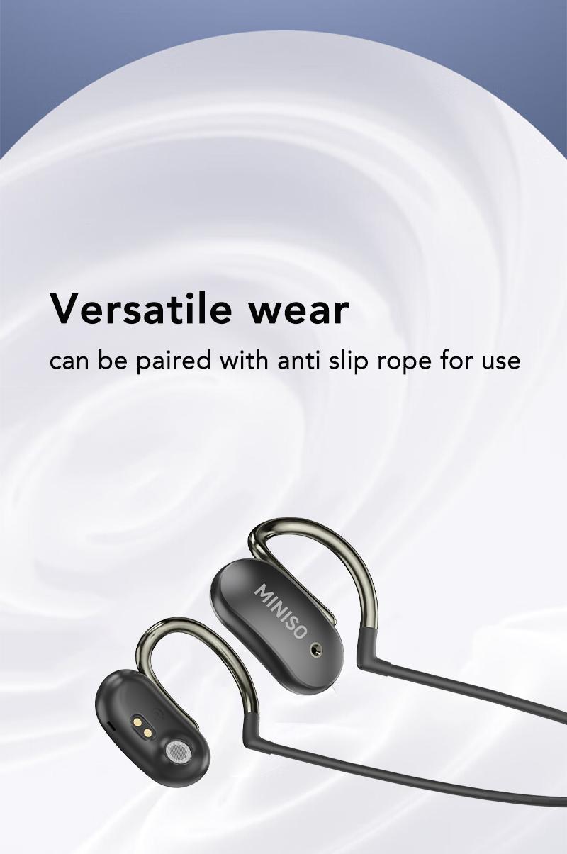 MINISO X68 Open Ear Bluetooth 5.4 Headphones, True Wireless Over Ear Headsets, 38Hrs Long Battery Playtime for Music Work Earphones Audio Electronic