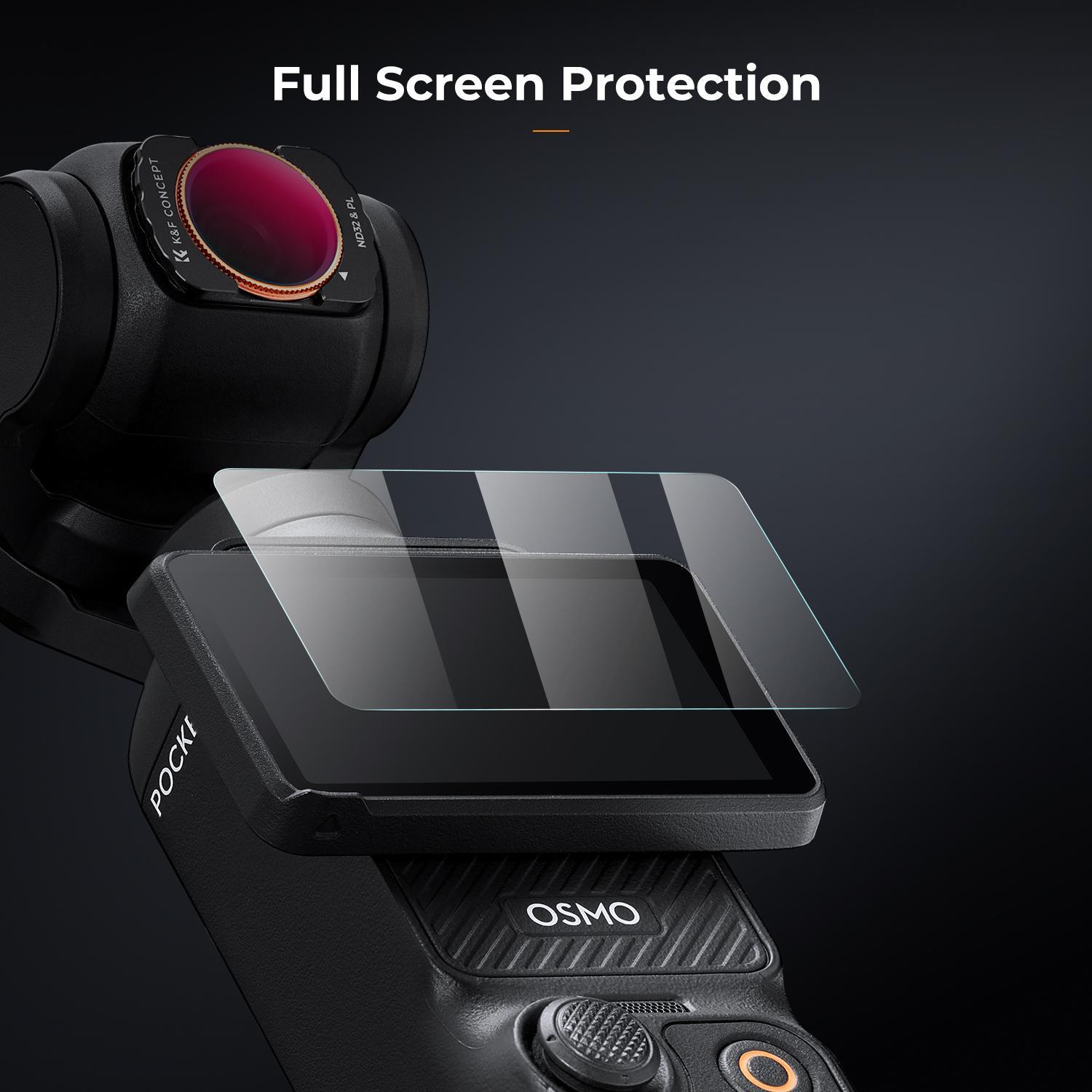 【K&F CONCEPT】Magnetic ND Polarized Filters Set for DJI Osmo Pocket 3 Creator Combo Accessories -4-Pack (ND8/16/32/64/PL)