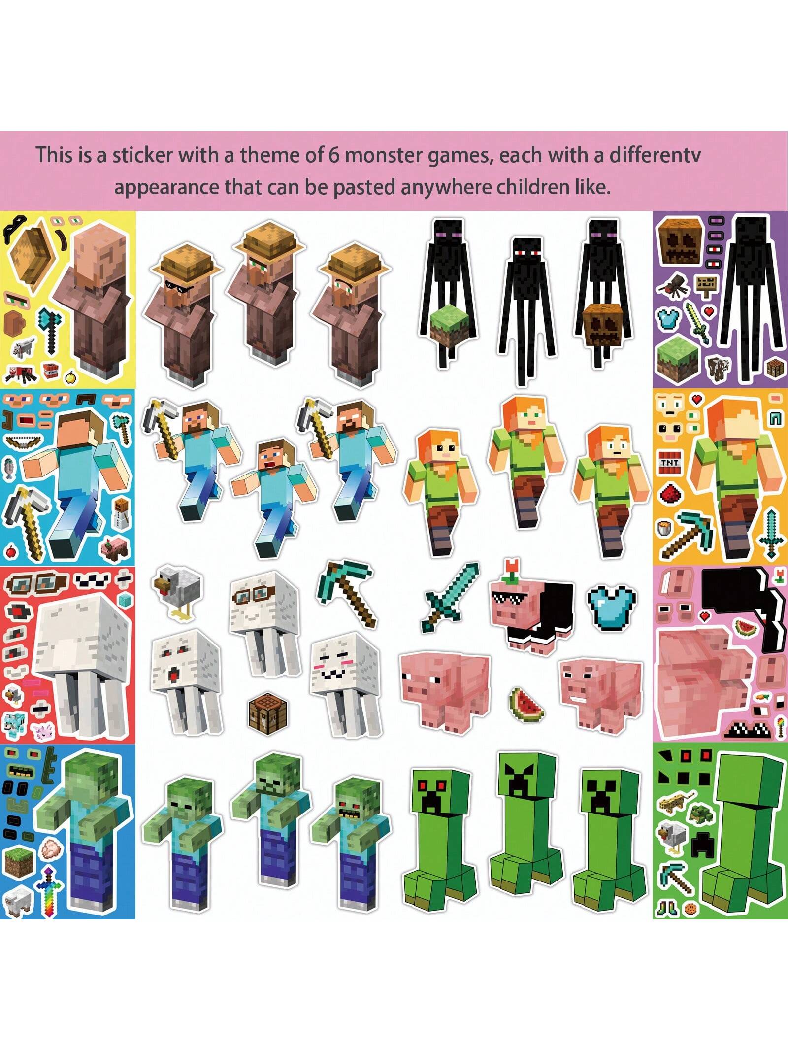 Pixel War Theme DIY Sticker Set, Notebook, Water Cup, Luggage, Phone Case, Creative Face Change Stickers, Perfect Gift for Friends