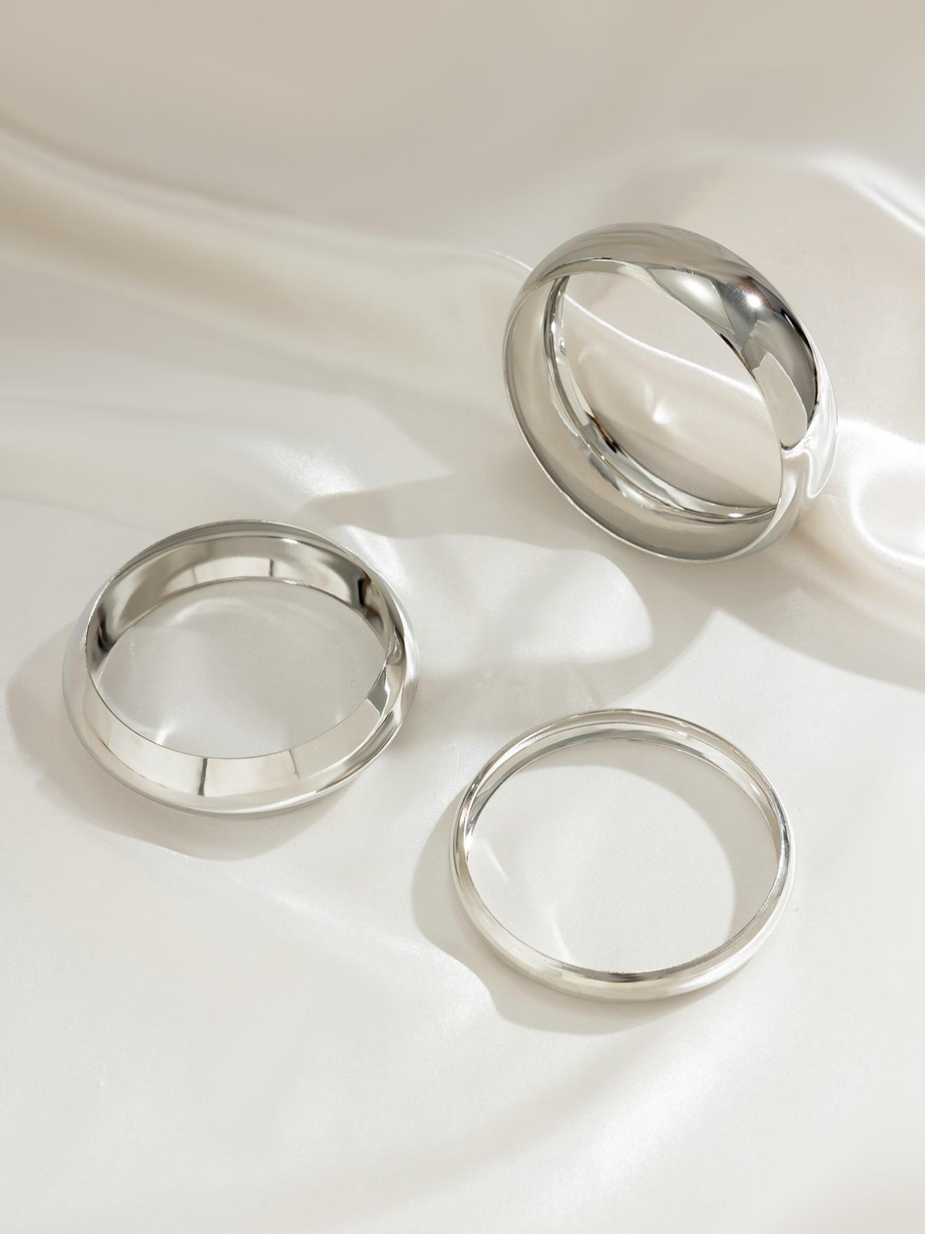 Vintage Punk Exaggerated Bangle (3pcs), Fashionable Curved Bracelet for Men & Women, Simple Jewelry for Party, Daily Clothing Decor, Trendy Fashionable Accessories, Trendy All-match & Exquisite Jewelry for Birthday Gift