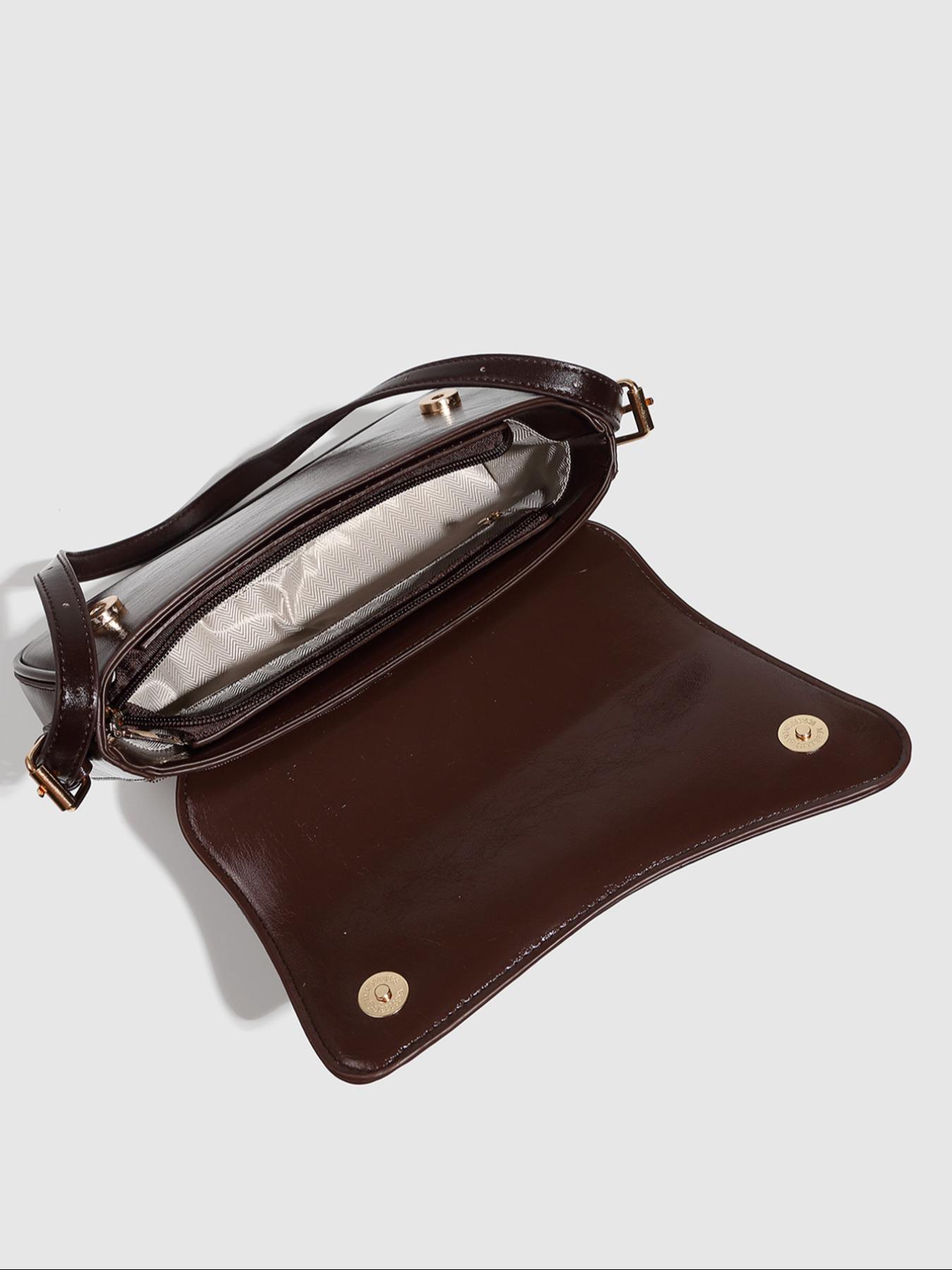 Vintage Minimalist Women's Square Bag, PU Leather Shoulder Bag, Commuter Fashion Handbag for Dating, Picnic, Party, Valentine's Day, Casual Handbag Satchel