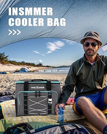 Cooler with Wheels and Handle, 80 Cans/50L Rolling Cooler, Portable Soft Sided Cooler with Wheel, 2-in-1 Collapsible Trolley Cart, Large Coolerbag for Grocery Shopping