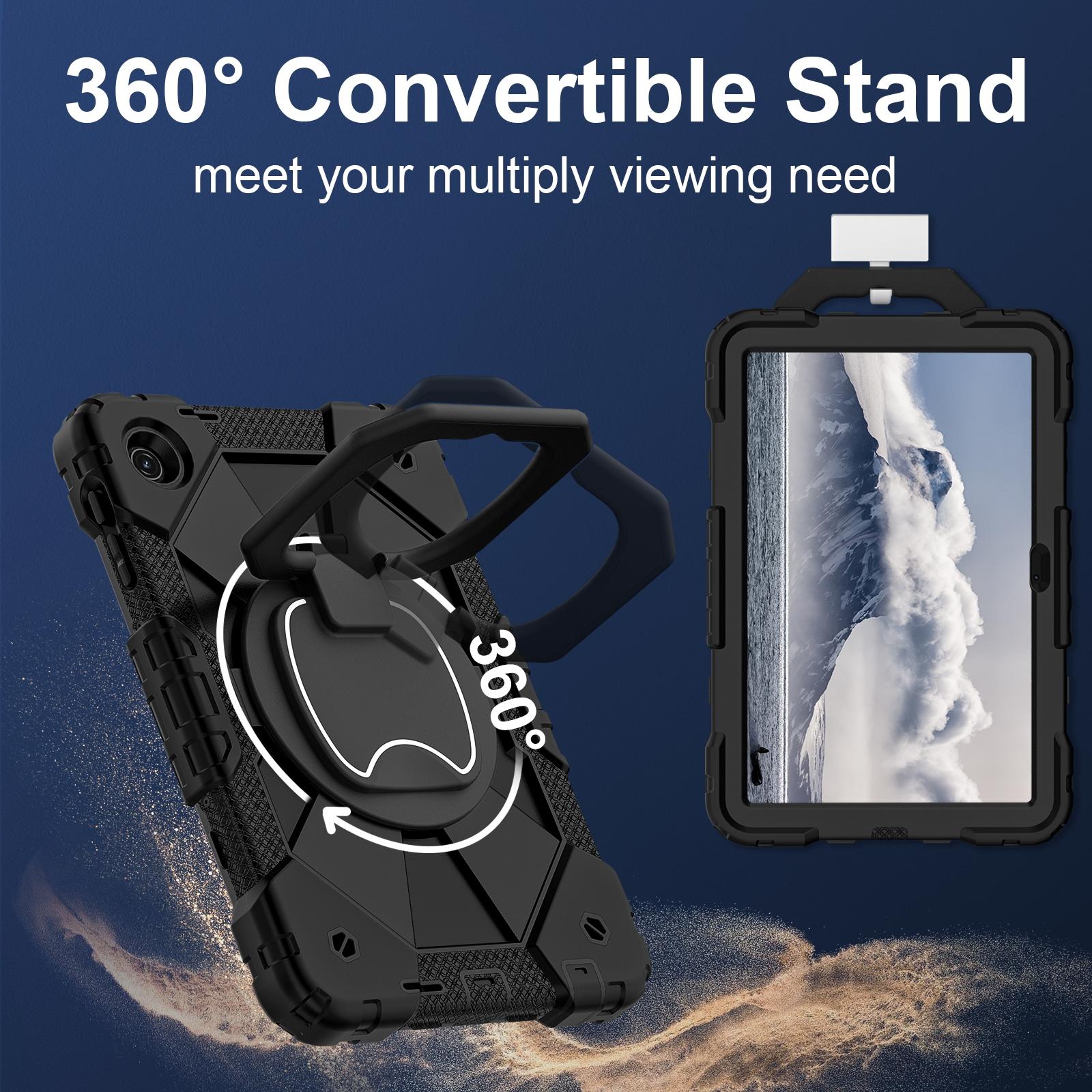 Heavy Duty Shockproof Case for T-Mobile Revvl Tab 2 2025 10.1 Inch, 360° Bumper Protective Tablet Cover with Rotating Kickstand Handle, Tablet Casing, Accessories, Protection