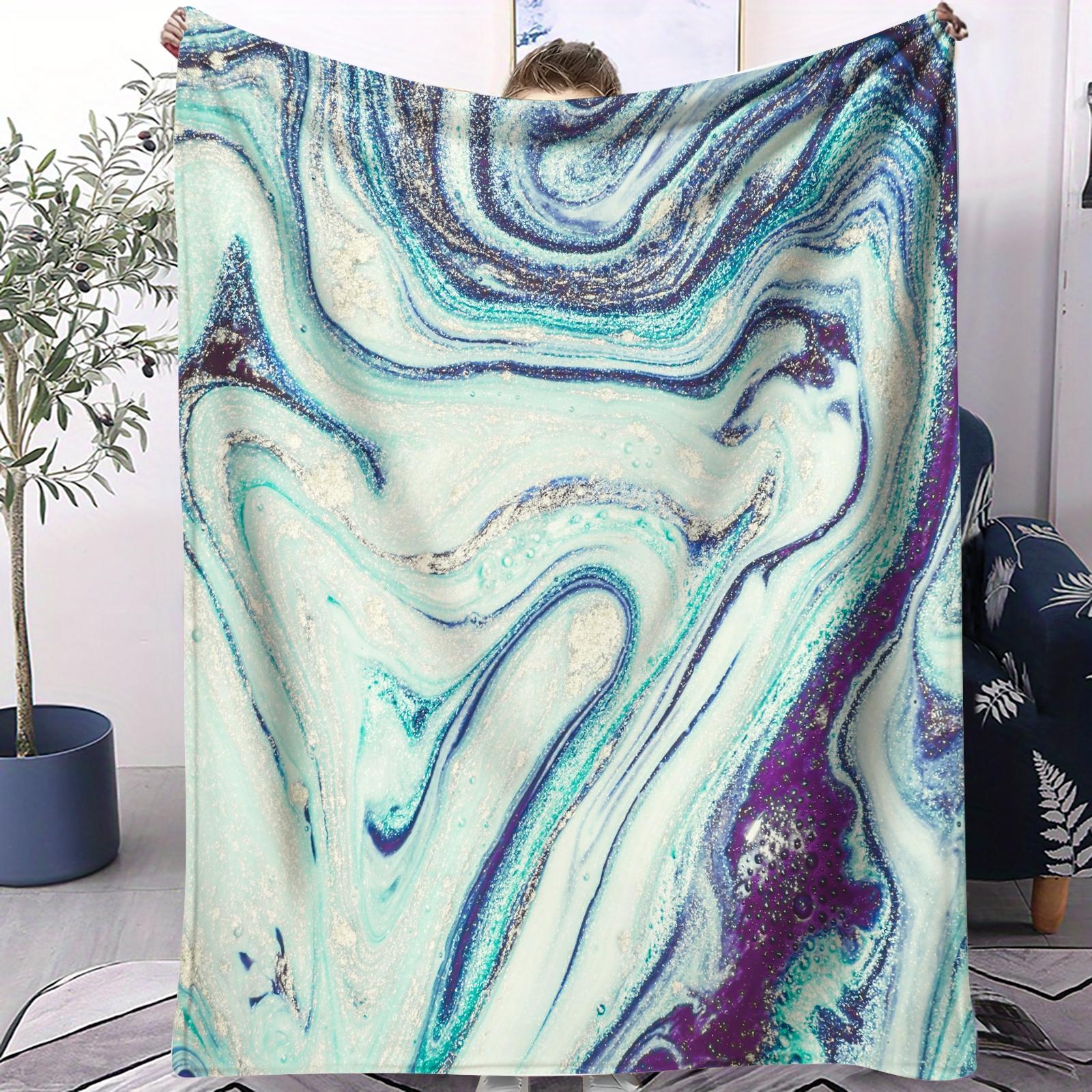 Marble Ink Print Blanket, Soft Warm Breathable Comfortable Skin-Friendly, Multiple Styles Available, Suitable for All Ages, Sofa Bed Use, Ideal Gift