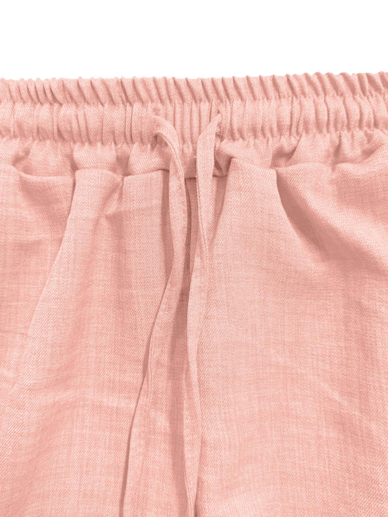 2026 Summer French Stand Collar Zipper Linen Feel Loungewear Set, Spring Fall Three-Quarter Sleeve Top + High Waist Wide Leg  Pants Casual