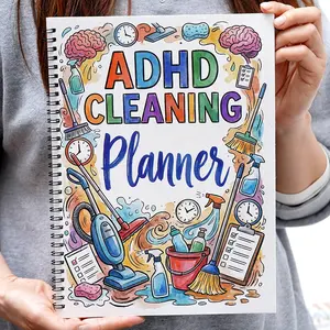 ADHD Cleaning Planner Bundle Easy Home Cleaning System with Daily Weekly Monthly Cleaning Schedules Simple Chore Charts Room by Room Cleaning Lists Declutter Routine Household Task Planner Workbook