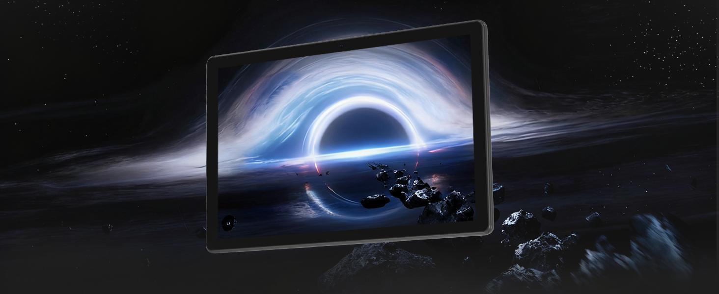 10-Inch Android 13 Tablet for Camping & Hiking Camp Kitchen, 6GB RAM, 32GB ROM, Quad-Core CPU, 1280x800 LCD Touch Screen, WiFi, GMS, Dual Cameras, Bluetooth, 6000mAh Battery (Blue)
