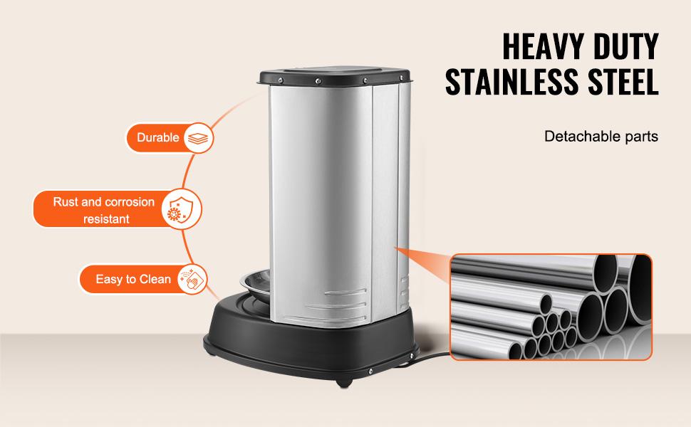 VEVOR Shawarma Grill Machine, Vertical Chicken Shawarma Cooker Machine Countertop, Electric Stainless Steel Broiler Gyro Rotisserie Oven Doner Kebab Machine, for Home Restaurant Kitchen Parties