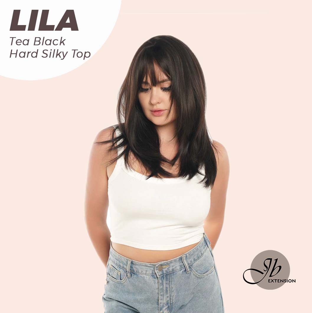 JBEXTENSION 20 Inches Scalpiana 3.5X4 Hard Silky Top Natural Scalp Effect Wig With Bangs LILA