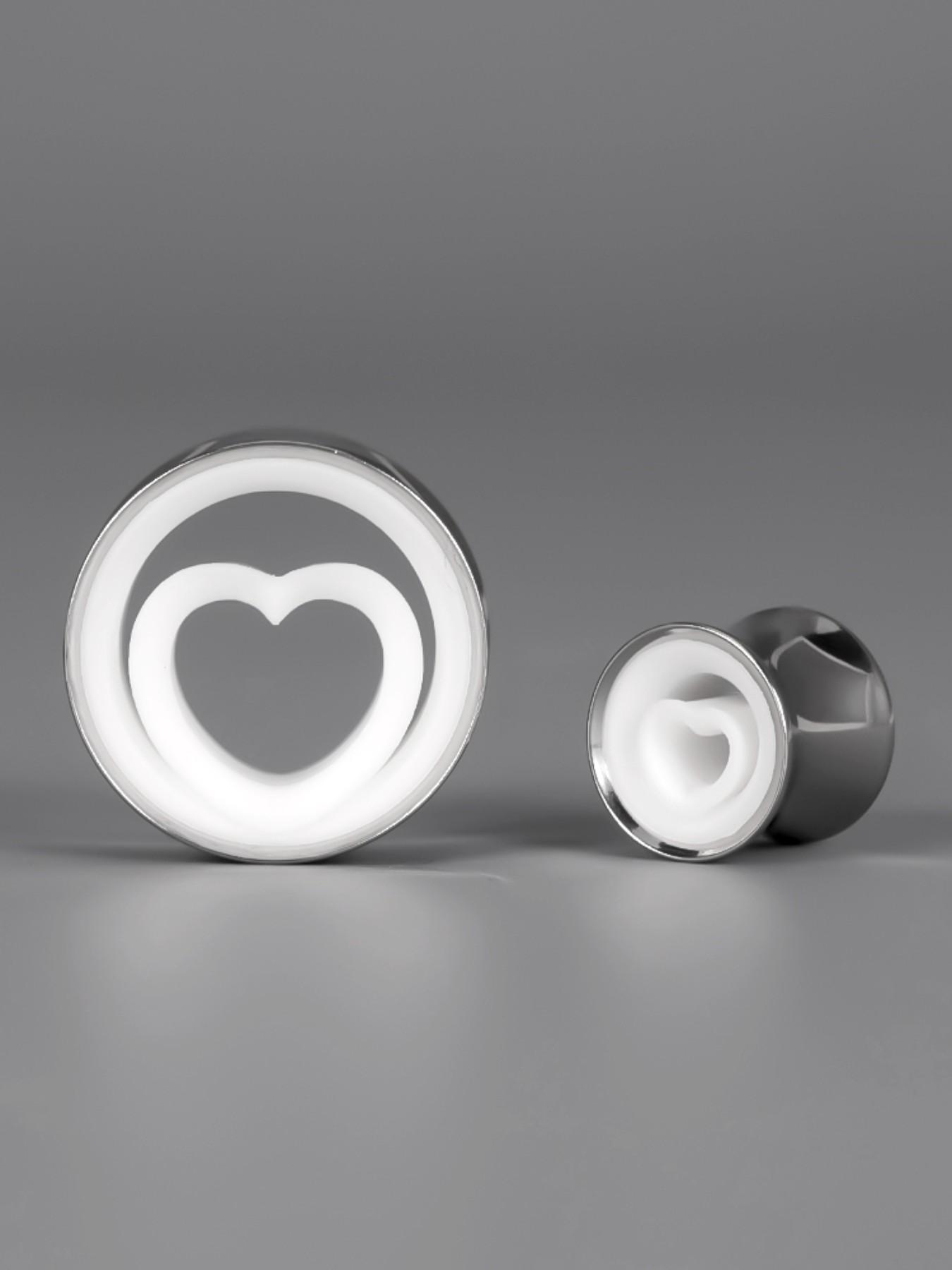 2pcs Y2K Heart Ear Gauges, Boho Style, Stainless Steel, Colorblock, Daily Wear, All Seasons, Best Gift for Pierced Babe