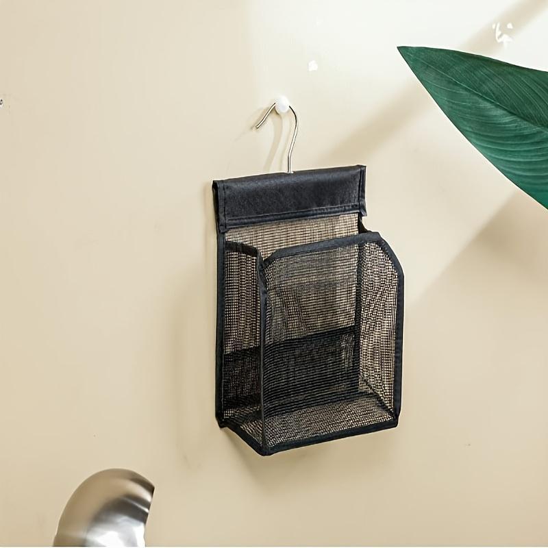 [1 Mesh Shower Hook] 1 Multi-Functional Mesh Shower Storage Hook, Black | Easy to Install, Hanging Bathroom Basket, Kitchen Organizer Bag | Suitable for Bathrooms, Kitchens, Bedrooms, Living Rooms