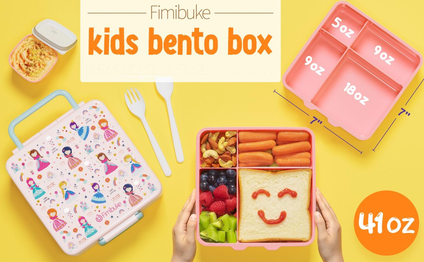 Fimibuke Bento Lunch Box, Leak-proof,4-Compartment,BPA Free,Dishwasher Safe, Utensils Set,Birthday's Gift,Back to School Gift Fimibuke Bento Lunch Box, Leak-proof,4-Compartment,BPA Free,Dishwasher Safe, Utensils Set,Birthday's Gift,Back to School Gift