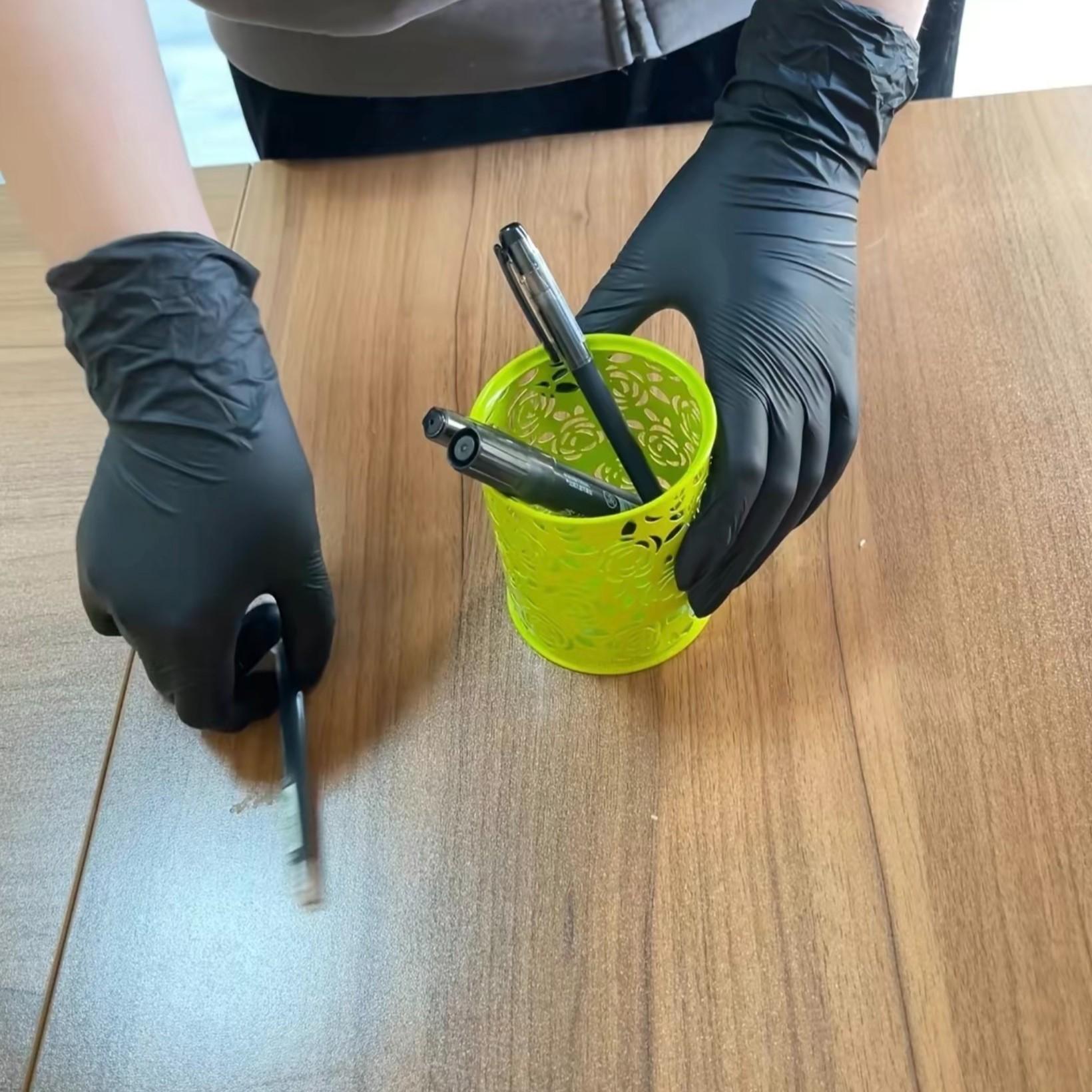 10/20/30/50/100 pairs of black polyvinyl chloride disposable gloves, non-latex material, suitable for household cleaning, kitchen use and other occasions, bathroom cleaning, kitchen cleaning gloves, for washing dishes, household kitchen cleaning gloves