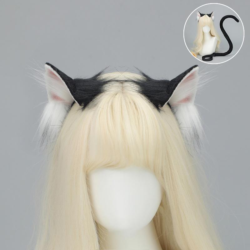Realistic Cat Ear Headband  Tail Set  Handmade Plush Cosplay Kit for Anime Conventions  Halloween  Furry Costumes