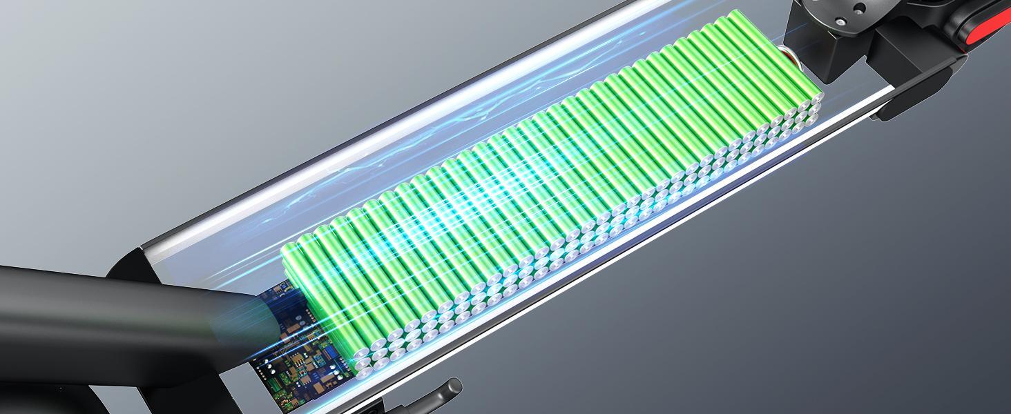 CAROMA Adult Commuter Foldable Electric Scooterr, 500W Motor, 10-inch Solid Tires, 300 lb Max Load, with Cruise Control, Dual Braking System and Shock Absorbers