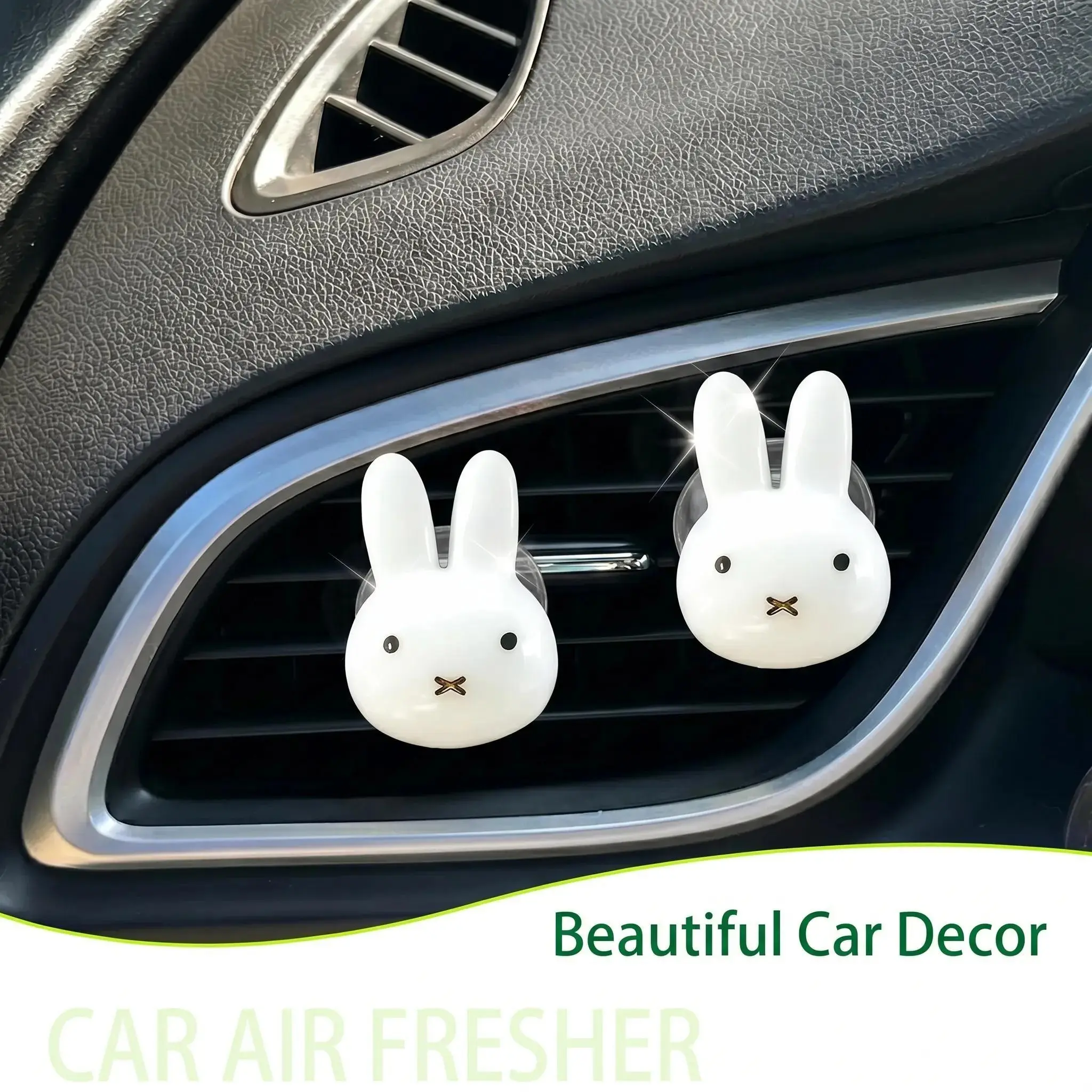 Cute Rabbit Car Air Vent Clip, Adorable Car Decoration, Car Fragrance, Air Freshener, Lady Car Accessories, Lucky Gift Pendant, Fits All Cars