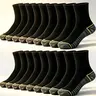 18 Pairs Men's Mid-Calf Work Socks, Breathable Cushioned Reinforced Knit Crew Socks, All-Day Comfort Athletic Socks for Hiking, Work & Daily Wear