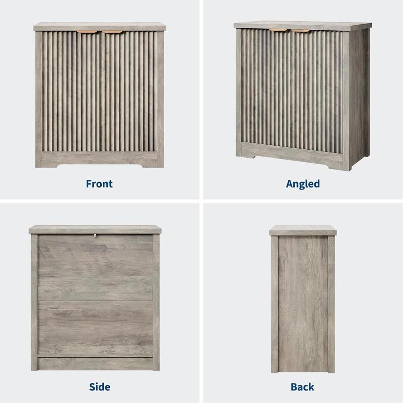 Fluted Buffet Sideboard Cabinet, Accent Modern Credenza with Doors & Shelves, Wood Credenza Storage Console Cabinet for Living Room Kitchen Dining Room Hallway