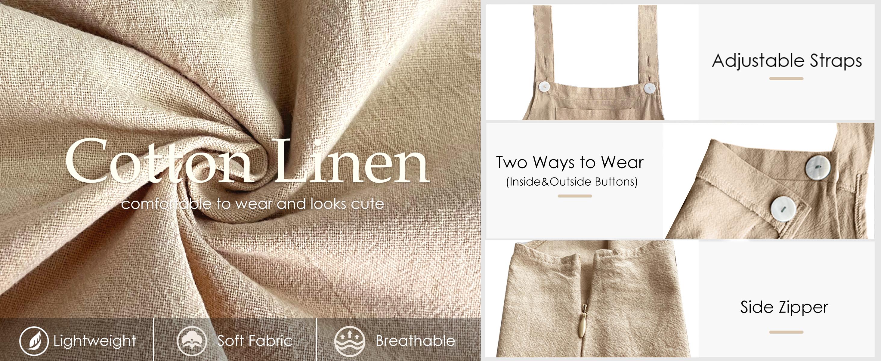 Molitree Summer Cotton Linen Bib Overalls Women Baggy Sleeveless Wide Leg Jumpsuits with Pockets Casual Womenswear Minimalist Apricot Molitree Summer Cotton Linen Bib Overalls Women Baggy Sleeveless Wide Leg Jumpsuits with Pockets Casual Womenswear Minimalist Apricot