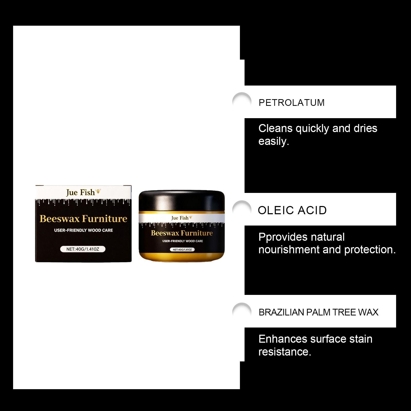 2-Pack Beeswax Furniture Care Polish (40g*2), Wood Furniture Renovation, Cleaning Polishing Gloss, Removes Wax Buildup and Stubborn Stains,Maintenance And Care Agent