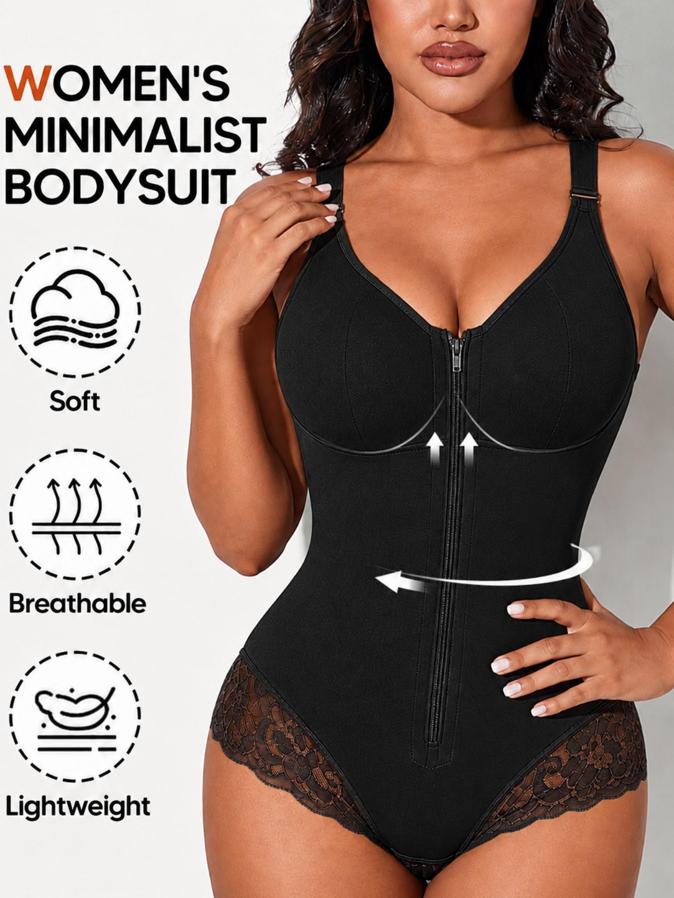 Women's Tight-Fitting Shapewear Bodysuit, Anti-Slip Shapewear, Fajas, Underwear, Compression Body Shapewear, Butt Lifting And Tummy Control Bodysuit, Colombian Shapewear, Adjustable Shoulder Straps And Crotch Zipper Full Body Shaper, Daily,Sport