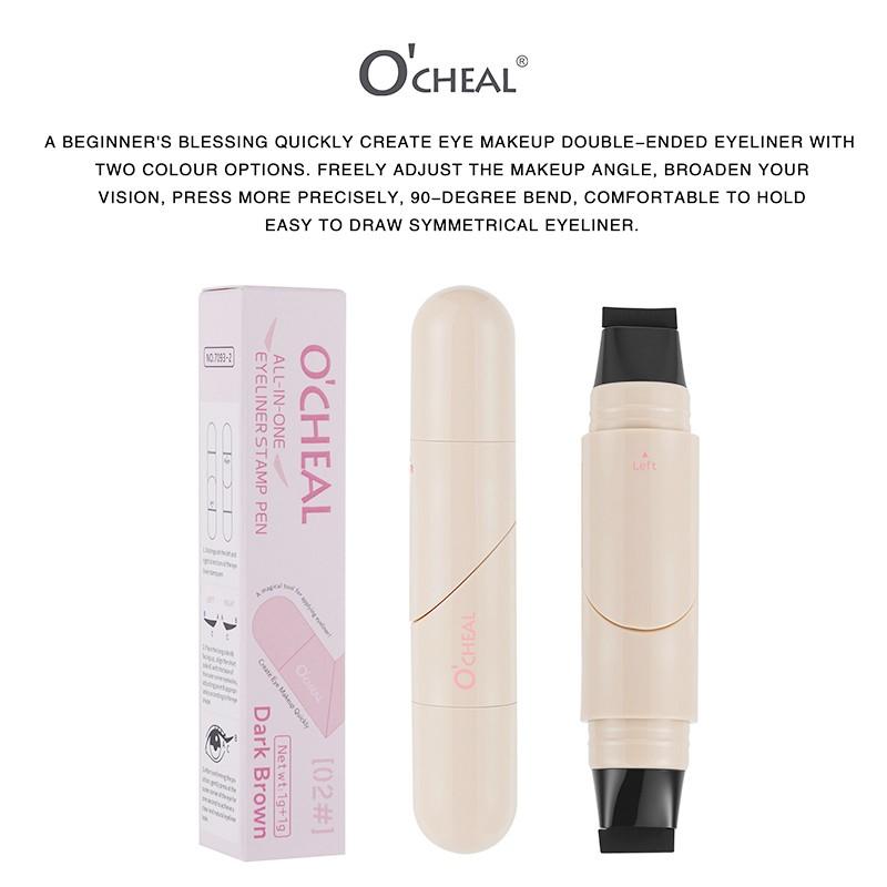 Smooth Dual-Ended Rotating Eyeliner Pen, Quick-Dry Non-Bleed Water Proof, Easy Application, Daily Commute Eye Liner, Single Item Balm Form