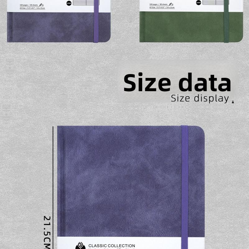 1 A5 notebook with horizontal lines, simple strap diary, high aesthetic value planner notebook