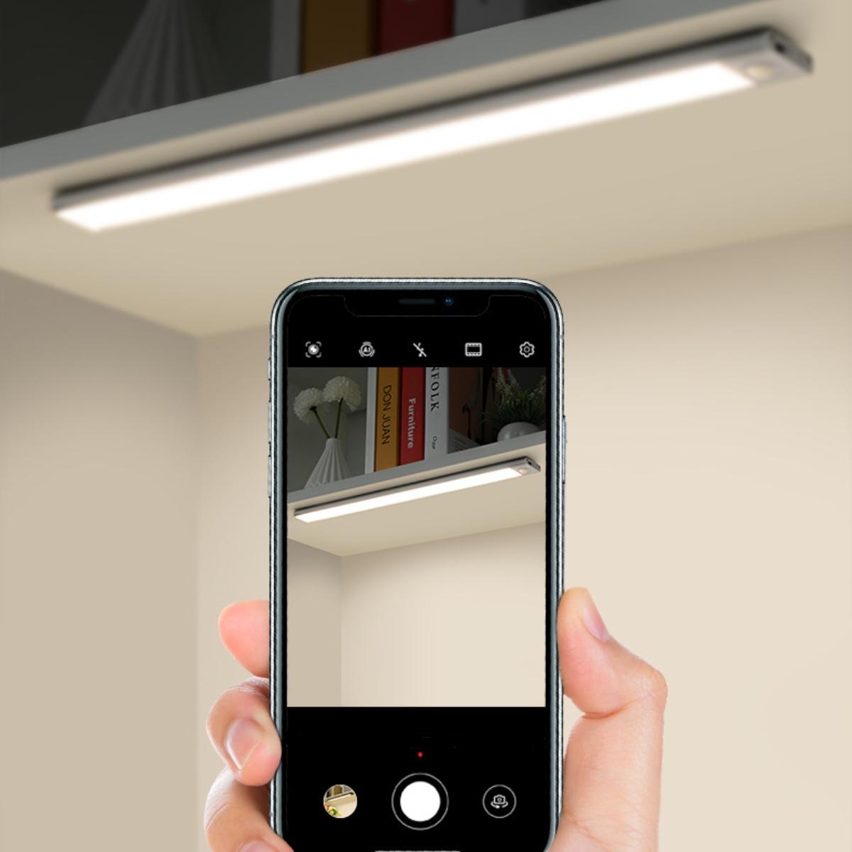 6pcs LED Motion Sensor Under Cabinet Lights, Wireless Night Light, Motion Sensor Lamp, Rechargeable Magnetic Wardrobe Lighting, USB Powered, Kitchen & Office Use, Magnetic Closet Lights