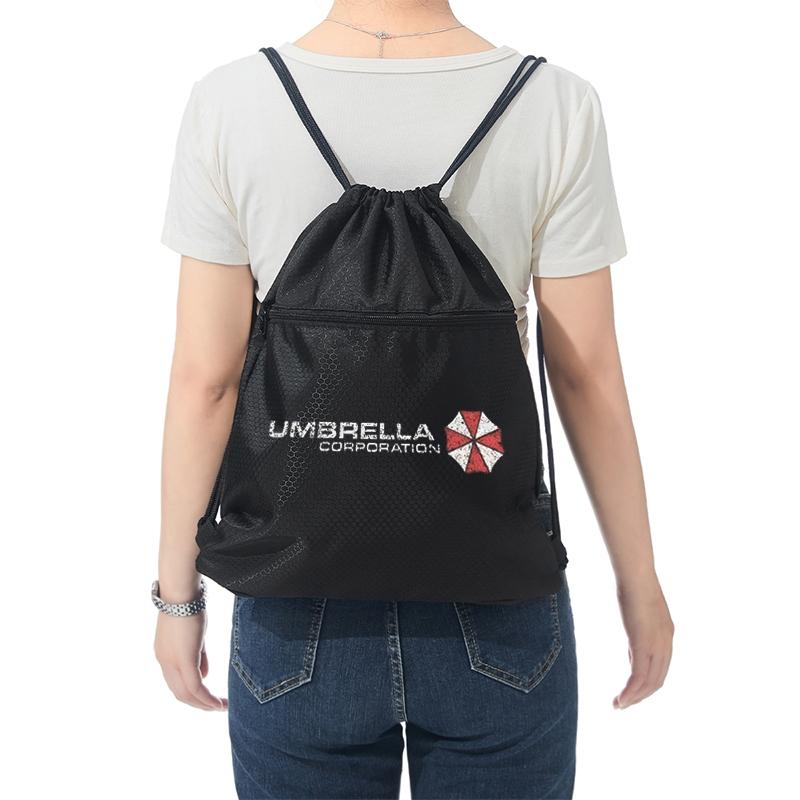 Umbrella Corporation Logo Drawstring Backpack Bag Sports Bags for Casual Outdoor Sports Gym Travel School Use Stylish Lightweight Unisex Design Perfect Gift Idea for Holidays Christmas Birthdays and Special Occasions Fans of SciFi and Gaming Accessories