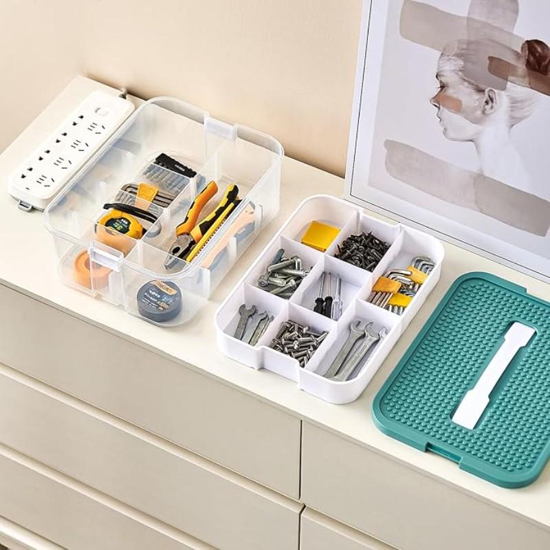 3-Layer Toy Storage Box, Plastic Organizer Bin, Home Organizer, Lego Brick Stackable Container, Game Room Storage Box, Fits Lego, Board Games, Mini Figures