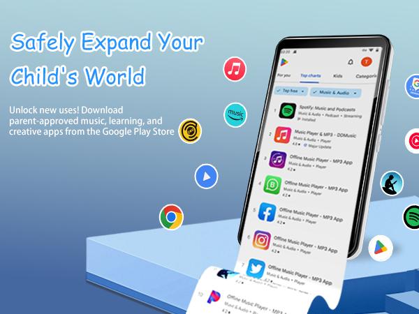 MP3 Player with Bluetooth and WiFi, 144GB Storage & Android OS, 4" Touch Screen, FM Radio, Kids MP3 & MP4 Player with Spotify, Amazon Music, and Google Play Store, DGTenk Portable Media Player