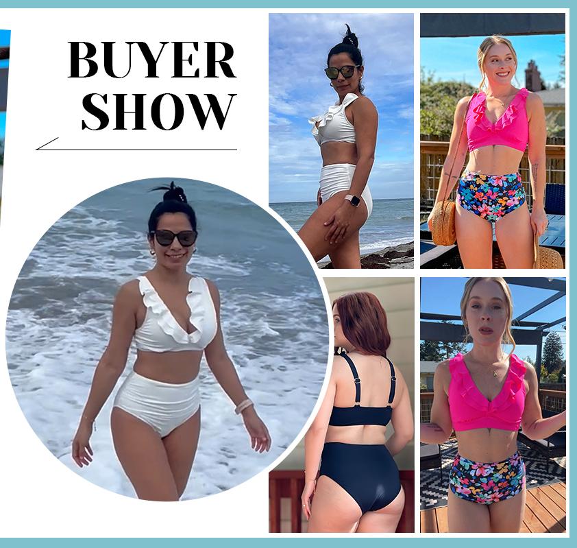 Tempt Me Women High Waisted Bikini Sets - Two Piece Tummy Control Swimsuits 2026 Ruffle Bathing Suit 2026