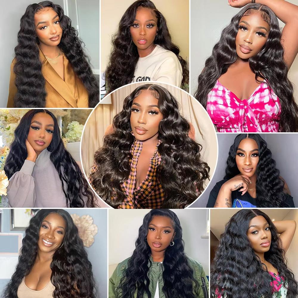 Thick Deep Wave Human Hair Bundles Raw Human Hair Weave Brazilian Body Wave Quick Weave Extensions 1/3/4 Bundles