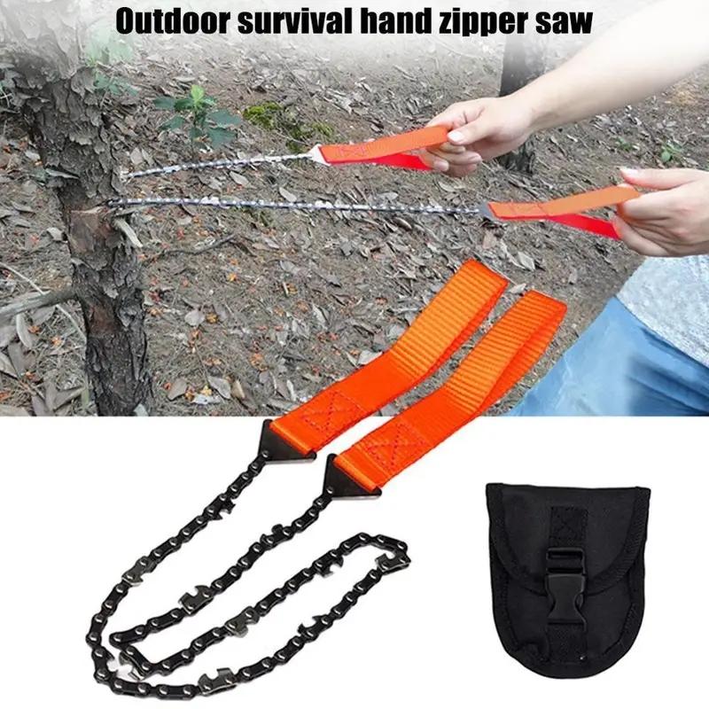 Pocket Chainsaw, 1 Count Outdoor Survival Hand Chainsaw, Survival Gear, Manual Hand Steel Rope Chain Saw, Outdoor Emergency Tool Kit, Portable Hand Tools