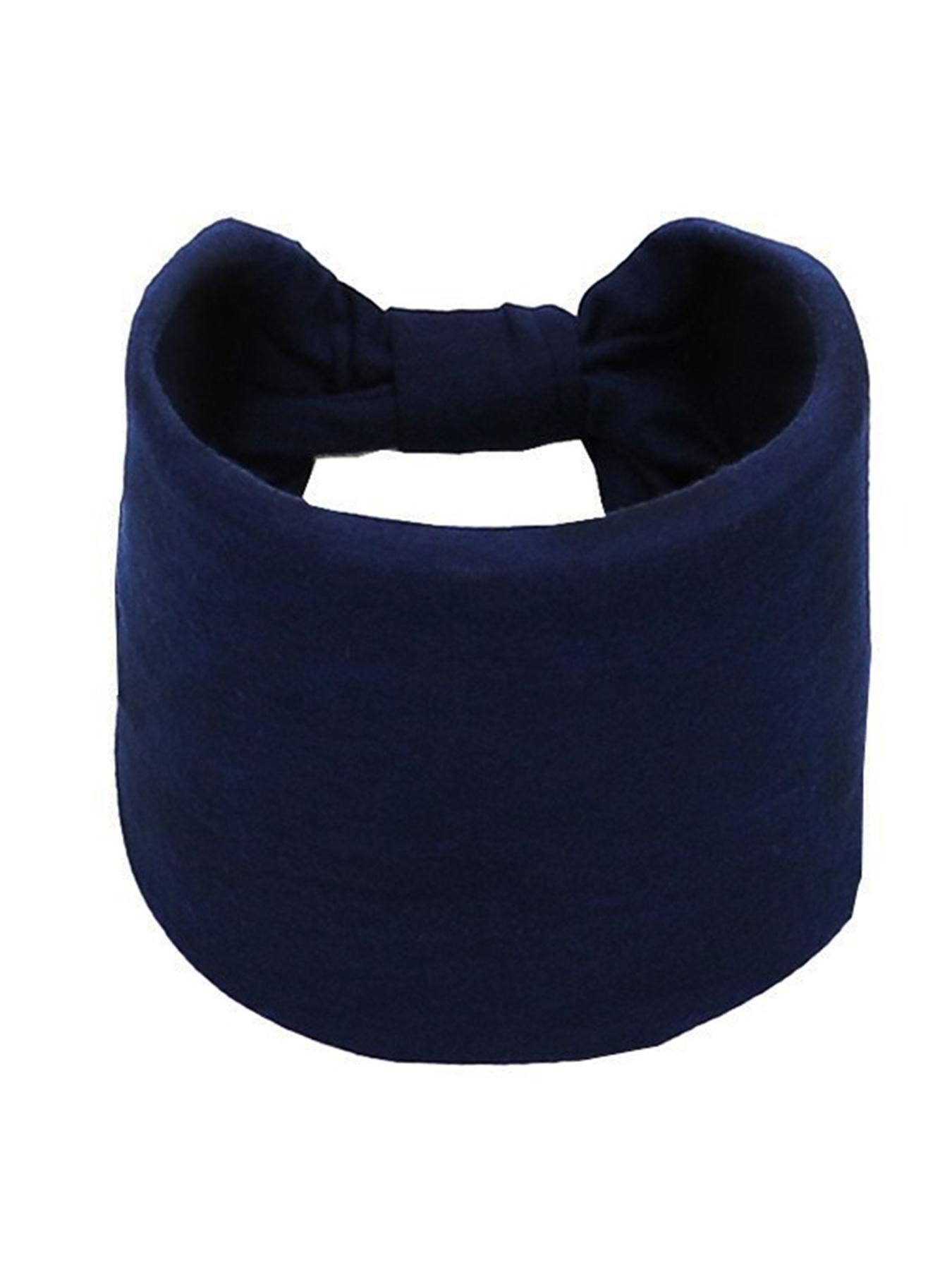 1 PC Fashionable Polyester Cotton Plain Wide Headband, Sporty Sweat-Absorbing Headscarf, All-Season Wear, Comfortable Fabric Material