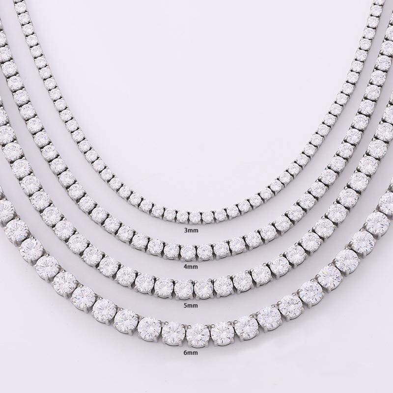 Delzzad 14K Gold-Plated Hip Hop Tennis Chain Synthetic Moissanite Tennis Chain In 925 Sterling Silver Christmas Gift Delzzad 14K Gold-Plated Hip Hop Tennis Chain Synthetic Moissanite Tennis Chain In 925 Sterling Silver Christmas Gift