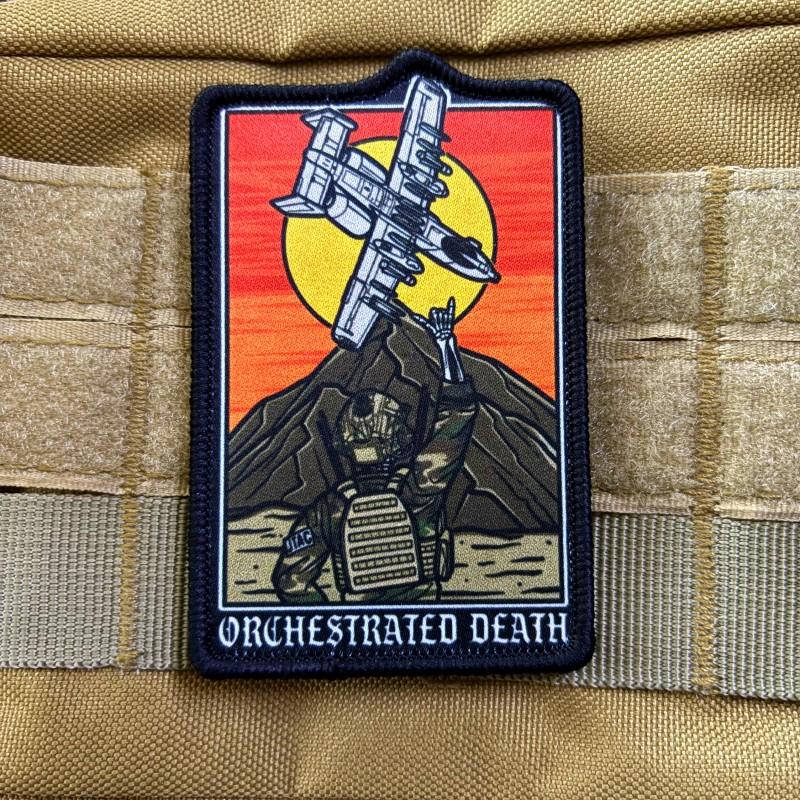 Sunset Fighter Tactical Patch, Tactical Design, Hardcore Tarot Style, Aesthetic, High-Definition Print, Durable Morale Patch, Velcro Backing, Outdoor Backpack Accessory